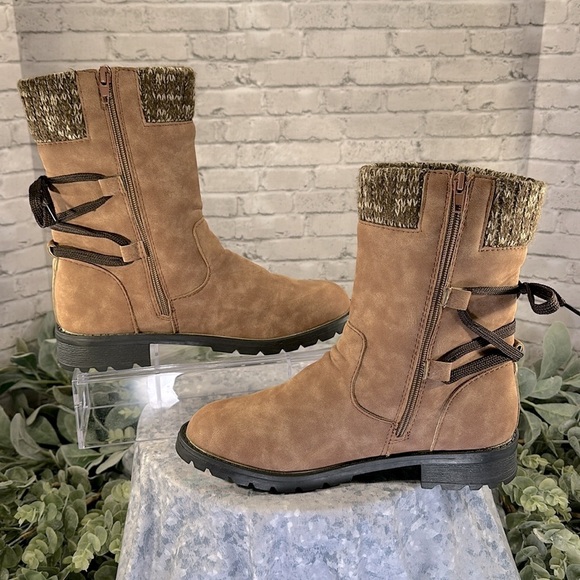 Fashion Retro Light Brown Mid-High Round Toe Zip-up Martin Boots WMS 9M🤎EUC - Picture 7 of 13